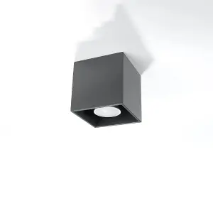 Quad Aluminium Anthracite 1 Light Classic Ceiling Light