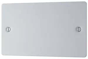 BG Brushed Steel 2 gang Double Blanking plate