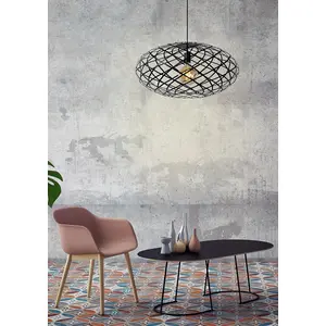 Lucide Wolfram Modern Pendant Light 65cm - 1xE27 - Black