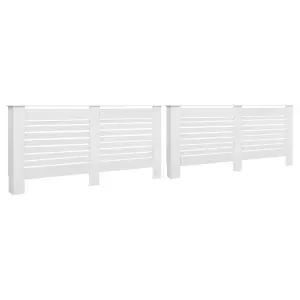 Radiator Covers 2 pcs White 172x19x81.5 cm MDF