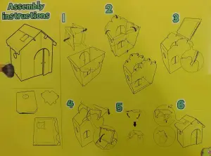 Colour Your Own Gingerbread House Childrens Playhouse Kids Cardboard Wendy Tent