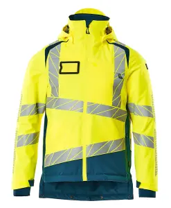 Mascot Accelerate Safe Winter Jacket with CLIMascot (Hi-Vis Yellow/Dark Petroleum)  (Medium)