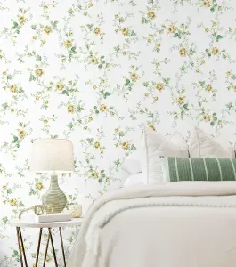 Meadow Floral Trail Prepasted Wallpaper