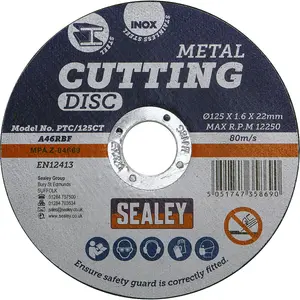 Heavy Duty 125mm Flat Metal Cutting Disc for Angle Grinders - 22mm Bore