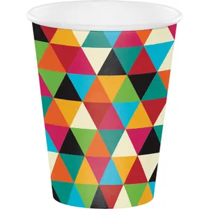 Creative Party Kraft Triangle Disposable Cup (Pack of 8) Multicoloured (One Size)