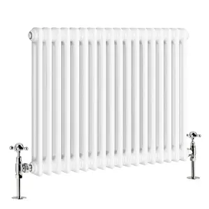 Right Radiators 600x830 mm Horizontal Traditional 2 Column Cast Iron Style Radiator White