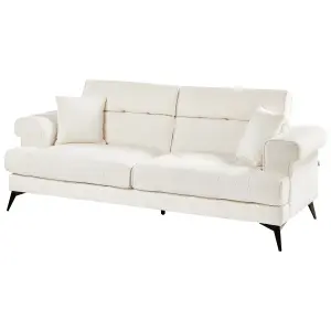 3 Seater Boucle Sofa White SKIVE