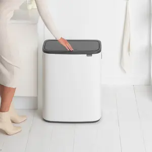 Brabantia Bo 30 Litre + 30 Litre Touch Bin with Two Inner Buckets White / 60