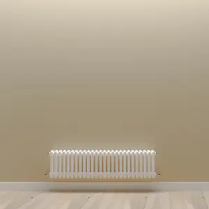 Horizontal White Triple Column Radiator (H) 300mm x (W) 1190mm, 3762 BTU.