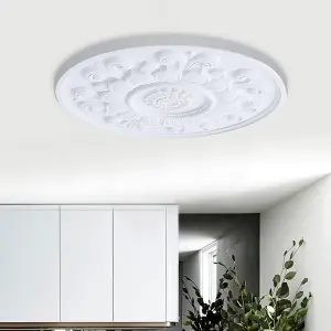 White 85cm Dia Ceiling Rose Ornate Polyurethane Ceiling Medallion