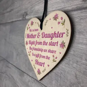 Red Ocean Gift For Mother And Daughter Wooden Heart Sign Love Gift For Mum or Daughter