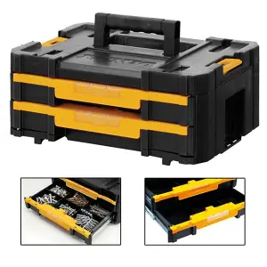 Dewalt DWST1-70706 TStak IV Tool Storage Box 2 Shallow Drawers 8L Capacity x 3