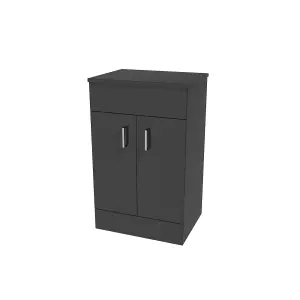 Nes Home 500mm Anthracite Vanity Unit Cabinet With Worktop