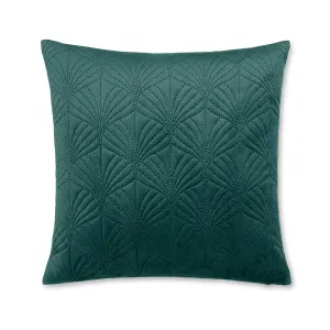 Catherine Lansfield Art Deco Pearl Embellished 45x45cm Cushion Teal Green