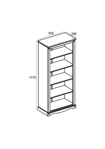 Core Products Premium  Corona tall bookcase, antique waxed pine