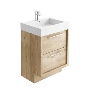 Walter Floor Standing 600mm Vanity Unit in Light Sawn Oak