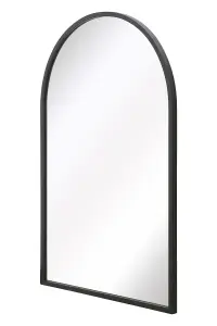 MirrorOutlet The Arcus Black Metal Framed Arched Wall Mirror 120CM X 80CM