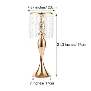 Elegant Golden Metal Wedding Table Centerpiece: Perfect for Candlestick or Flower Vases, Assembly Required