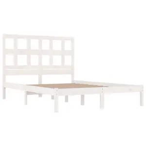 Berkfield Bed Frame White Solid Wood Pine 120x200 cm