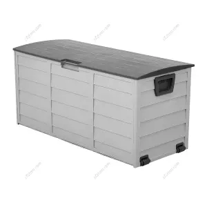 112cm W Waterproof Lockable Outdoor Garden Storage Box With Lockable Lid, Light Grey