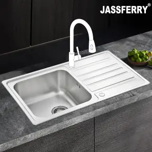 JASSFERRY Stainless Steel Kitchen Sink Single One Welding Bowl Reversible Drainer