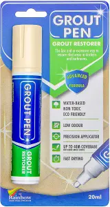 Large Grout Pen - Designed for restoring tile grout in bathrooms & kitchens (CREAM)