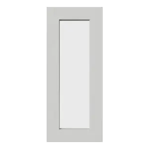 Tydeman Matt light grey Shaker Glazed Cabinet door (W)300mm (H)720mm (T)20mm