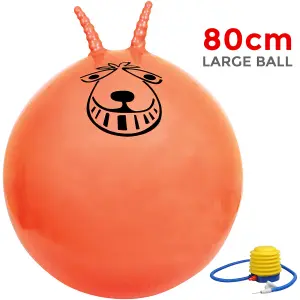 LARGE EXERCISE RETRO SPACE HOPPER TOY PLAY LARGE BALL ADULT KIDS GAME 80CM