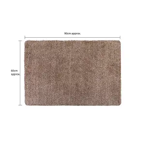 JVL Kensington Machine Washable Barrier Doormat 60x90cm Brown