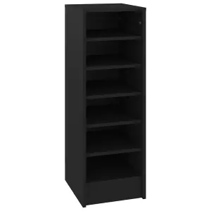 Berkfield Shoe Cabinet Black 31.5x35x90 cm Engineered Wood