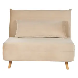 Sofa Bed SETTEN Sand Beige Velvet