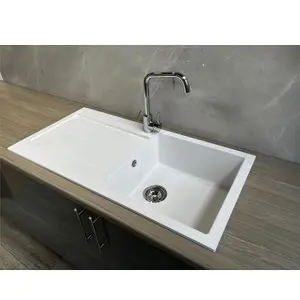 Liquida ELL10WH 1.0 Bowl Comite Reversible Inset White Kitchen Sink With Waste