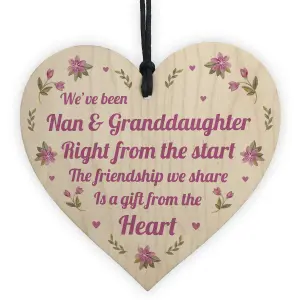 Red Ocean Nan Gifts From Granddaughter Wood Heart Gifts For Mothers Day Birthday Christmas