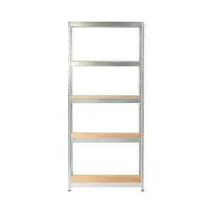 GoodHome Grey 5 shelf HDF & steel Shelving unit (H)1800mm (W)750mm