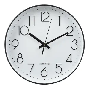 12 Inch Minimalist Wall Clock with Arabic Numerals White