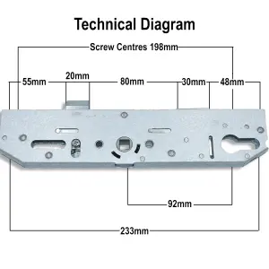 Genuine Mila Coldseal Door Lock Gearbox Centre Case uPVC 35mm Single Spindle