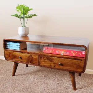 TaPromis Mid Century Solid Wood Tv Stand with Drawers