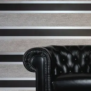 Stripe Wallpaper Black and Silver Direct Wallpapers E87519