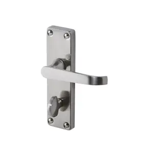 Colours Arsk Satin Nickel effect Steel Straight Bathroom Door handle (L)101mm