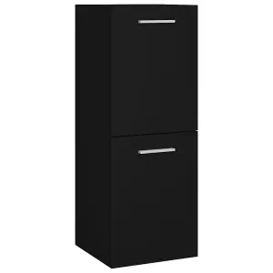 Berkfield Bathroom Cabinet Black 30x30x80 cm Engineered Wood