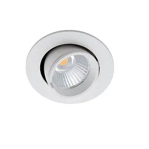 Luminosa Axial Integrated LED Recessed Light Matt White, Glass