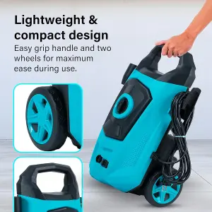 1600W Pressure Washer Portable Jet Washer High 130 Bar Electric Power Adjustable