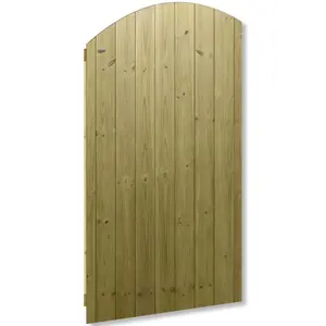 Premier Garden Supplies Pedestrian Gate 180cm (6ft) High x 90cm Wide Tongue & Groove Arch Top Fully Framed Single Swing Gate