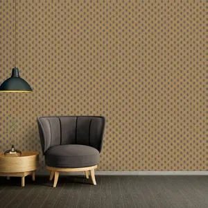 Galerie Absolutely Chic Brown Metallic Black Art Deco Style Geometric Motif Smooth Wallpaper