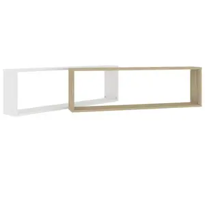 Aycel Cubby Shelf (Set of 2) Gloss White / 30cm H x 100cm W x 15cm D