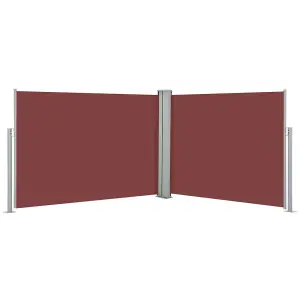 Berkfield Retractable Side Awning Brown 100x1000 cm