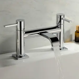 Nes Home Urban Modern Bathroom Design Waterfall Deck Mounted Bath Filler Tap