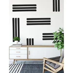 QuoteMyWall Designer Grey Line Pattern Wall Stickers Decals For Home Decor