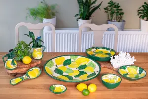 Signature Lemons Hand Painted Ceramic Kitchen Dining Large Platter (Diam) 42cm