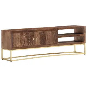 Berkfield TV Cabinet 138x30x46 cm Solid Mango Wood